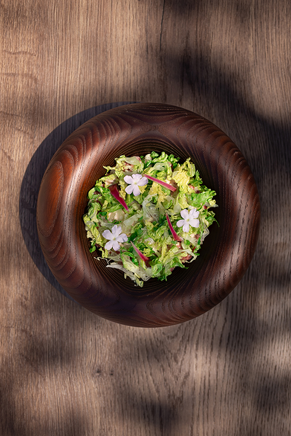 Steak tartar, romaine lettuce, rocoto cream
